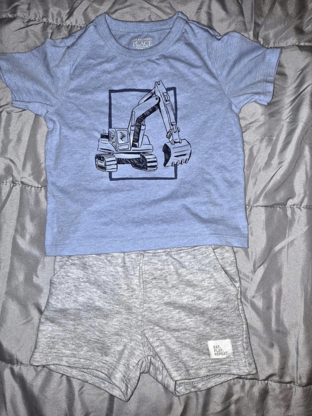 The Children's Place Blue & Gray Graphic Matching Set